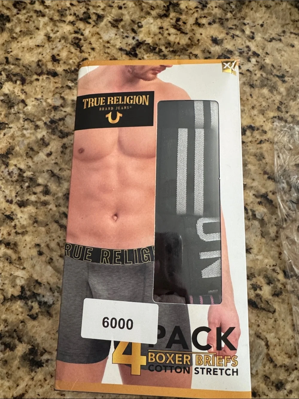 True Religion Men’s Boxer Briefs – Black & Gray Waistband Set